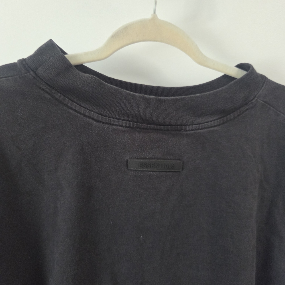 Essentials Black Faded Crewneck Sweatshirt